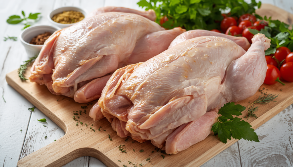 fresh whole raw chickens, complete poultry products, clean commercial food photography(3)