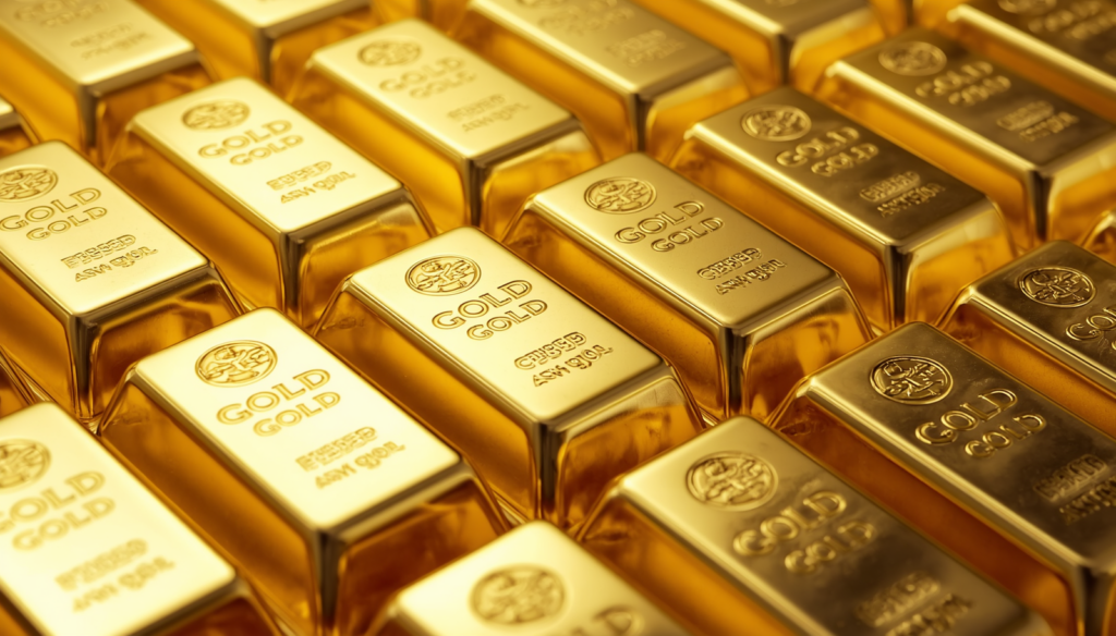 gold bars stacked neatly, shiny metallic gold ingots with stamps, professional product photography, clean background(3)